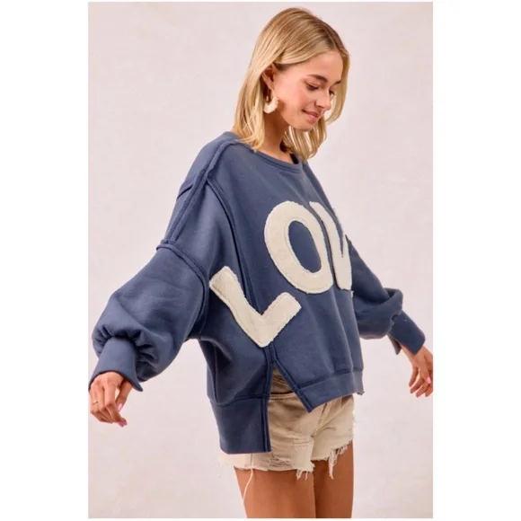 BiBi Blue LOVE Sweatshirt - Picture 5 of 7